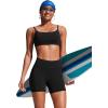 imageCRZ YOGA Womens 6 Swim Board Shorts High Waisted Quick Dry Bathing Bottoms Swimsuit Trunks with Liner and PocketsBlack