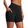 imageCRZ YOGA Womens 6 Swim Board Shorts High Waisted Quick Dry Bathing Bottoms Swimsuit Trunks with Liner and PocketsBlack