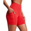 imageCRZ YOGA Womens 6 Swim Board Shorts High Waisted Quick Dry Bathing Bottoms Swimsuit Trunks with Liner and PocketsDeep Red