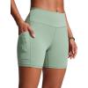 imageCRZ YOGA Womens 6 Swim Board Shorts High Waisted Quick Dry Bathing Bottoms Swimsuit Trunks with Liner and PocketsGreen Palm Court