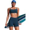 imageCRZ YOGA Womens 6 Swim Board Shorts High Waisted Quick Dry Bathing Bottoms Swimsuit Trunks with Liner and PocketsInsignia Blue