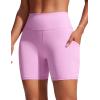 imageCRZ YOGA Womens 6 Swim Board Shorts High Waisted Quick Dry Bathing Bottoms Swimsuit Trunks with Liner and PocketsVita Pink