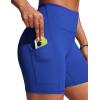 imageCRZ YOGA Womens 6 Swim Board Shorts High Waisted Quick Dry Bathing Bottoms Swimsuit Trunks with Liner and PocketsWaves Blue