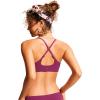 imageCRZ YOGA Womens Bikini Top AC Adjustable Spaghetti Straps Bathing Suit Scoop Neck Padded Swimsuit BraFuchsia