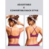 imageCRZ YOGA Womens Bikini Top AC Adjustable Spaghetti Straps Bathing Suit Scoop Neck Padded Swimsuit BraFuchsia
