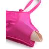 imageCRZ YOGA Womens Bikini Top AC Adjustable Spaghetti Straps Bathing Suit Scoop Neck Padded Swimsuit BraHibiscus Purple