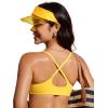 imageCRZ YOGA Womens Bikini Top AC Adjustable Spaghetti Straps Bathing Suit Scoop Neck Padded Swimsuit BraHigh Visibility Yellow