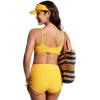 imageCRZ YOGA Womens Bikini Top AC Adjustable Spaghetti Straps Bathing Suit Scoop Neck Padded Swimsuit BraHigh Visibility Yellow