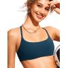 imageCRZ YOGA Womens Bikini Top AC Adjustable Spaghetti Straps Bathing Suit Scoop Neck Padded Swimsuit BraInsignia Blue