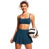 imageCRZ YOGA Womens Bikini Top AC Adjustable Spaghetti Straps Bathing Suit Scoop Neck Padded Swimsuit BraInsignia Blue