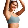 imageCRZ YOGA Womens Bikini Top AC Adjustable Spaghetti Straps Bathing Suit Scoop Neck Padded Swimsuit BraLight Grayish Blue