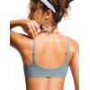 imageCRZ YOGA Womens Bikini Top AC Adjustable Spaghetti Straps Bathing Suit Scoop Neck Padded Swimsuit BraLight Grayish Blue
