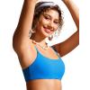 imageCRZ YOGA Womens Bikini Top AC Adjustable Spaghetti Straps Bathing Suit Scoop Neck Padded Swimsuit BraMadagascar Blue
