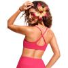 imageCRZ YOGA Womens Bikini Top AC Adjustable Spaghetti Straps Bathing Suit Scoop Neck Padded Swimsuit BraMagenta