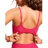 imageCRZ YOGA Womens Bikini Top AC Adjustable Spaghetti Straps Bathing Suit Scoop Neck Padded Swimsuit BraMagenta