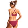 imageCRZ YOGA Womens Bikini Top AC Adjustable Spaghetti Straps Bathing Suit Scoop Neck Padded Swimsuit BraPomegranate