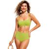 imageCRZ YOGA Womens Bikini Top AC Adjustable Spaghetti Straps Bathing Suit Scoop Neck Padded Swimsuit BraPrimrose Yellow