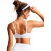 imageCRZ YOGA Womens Bikini Top AC Adjustable Spaghetti Straps Bathing Suit Scoop Neck Padded Swimsuit BraWhite