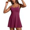 imageCRZ YOGA Womens One Piece Swimsuits Modest Swim Dress Tummy Control Adjustable YBack Straps Athletic Bathing Suit SwimwearFuchsia
