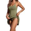 imageCRZ YOGA Womens One Piece Swimsuits Modest Swim Dress Tummy Control Adjustable YBack Straps Athletic Bathing Suit SwimwearMoss Green