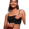 imageCRZ YOGA Womens Scoop Neck Bikini Tops U Back Longline Swimsuit Adjustable Spaghetti Straps Bathing Suit Crop TankiniBlack