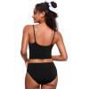 imageCRZ YOGA Womens Scoop Neck Bikini Tops U Back Longline Swimsuit Adjustable Spaghetti Straps Bathing Suit Crop TankiniBlack