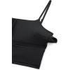 imageCRZ YOGA Womens Scoop Neck Bikini Tops U Back Longline Swimsuit Adjustable Spaghetti Straps Bathing Suit Crop TankiniBlack