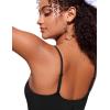 imageCRZ YOGA Womens Scoop Neck Bikini Tops U Back Longline Swimsuit Adjustable Spaghetti Straps Bathing Suit Crop TankiniBlack