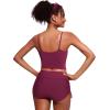 imageCRZ YOGA Womens Scoop Neck Bikini Tops U Back Longline Swimsuit Adjustable Spaghetti Straps Bathing Suit Crop TankiniFuchsia