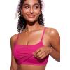 imageCRZ YOGA Womens Scoop Neck Bikini Tops U Back Longline Swimsuit Adjustable Spaghetti Straps Bathing Suit Crop TankiniGranita Pink