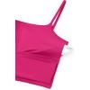 imageCRZ YOGA Womens Scoop Neck Bikini Tops U Back Longline Swimsuit Adjustable Spaghetti Straps Bathing Suit Crop TankiniGranita Pink