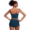 imageCRZ YOGA Womens Scoop Neck Bikini Tops U Back Longline Swimsuit Adjustable Spaghetti Straps Bathing Suit Crop TankiniInsignia Blue