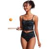 imageCRZ YOGA Womens Scoop Neck Bikini Tops U Back Longline Swimsuit Adjustable Spaghetti Straps Bathing Suit Crop TankiniJungle Camouflage Gray