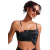 imageCRZ YOGA Womens Scoop Neck Bikini Tops U Back Longline Swimsuit Adjustable Spaghetti Straps Bathing Suit Crop TankiniJungle Camouflage Gray
