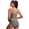 imageCRZ YOGA Womens Scoop Neck Bikini Tops U Back Longline Swimsuit Adjustable Spaghetti Straps Bathing Suit Crop TankiniLight Army Green