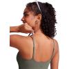 imageCRZ YOGA Womens Scoop Neck Bikini Tops U Back Longline Swimsuit Adjustable Spaghetti Straps Bathing Suit Crop TankiniLight Army Green