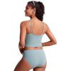 imageCRZ YOGA Womens Scoop Neck Bikini Tops U Back Longline Swimsuit Adjustable Spaghetti Straps Bathing Suit Crop TankiniLight Grayish Blue