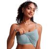 imageCRZ YOGA Womens Scoop Neck Bikini Tops U Back Longline Swimsuit Adjustable Spaghetti Straps Bathing Suit Crop TankiniLight Grayish Blue