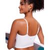 imageCRZ YOGA Womens Scoop Neck Bikini Tops U Back Longline Swimsuit Adjustable Spaghetti Straps Bathing Suit Crop TankiniWhite