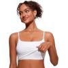imageCRZ YOGA Womens Scoop Neck Bikini Tops U Back Longline Swimsuit Adjustable Spaghetti Straps Bathing Suit Crop TankiniWhite