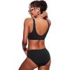 imageCRZ YOGA Womens V Neck Bikini Tops Bathing Suit V Back Wide Straps Swim Bra Padded SwimsuitBlack