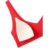 imageCRZ YOGA Womens V Neck Bikini Tops Bathing Suit V Back Wide Straps Swim Bra Padded SwimsuitDeep Red