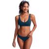 imageCRZ YOGA Womens V Neck Bikini Tops Bathing Suit V Back Wide Straps Swim Bra Padded SwimsuitInsignia Blue