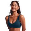 imageCRZ YOGA Womens V Neck Bikini Tops Bathing Suit V Back Wide Straps Swim Bra Padded SwimsuitInsignia Blue