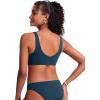 imageCRZ YOGA Womens V Neck Bikini Tops Bathing Suit V Back Wide Straps Swim Bra Padded SwimsuitInsignia Blue