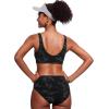 imageCRZ YOGA Womens V Neck Bikini Tops Bathing Suit V Back Wide Straps Swim Bra Padded SwimsuitJungle Camouflage Gray