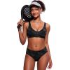 imageCRZ YOGA Womens V Neck Bikini Tops Bathing Suit V Back Wide Straps Swim Bra Padded SwimsuitJungle Camouflage Gray