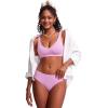 imageCRZ YOGA Womens V Neck Bikini Tops Bathing Suit V Back Wide Straps Swim Bra Padded SwimsuitVita Pink