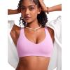 imageCRZ YOGA Womens V Neck Bikini Tops Bathing Suit V Back Wide Straps Swim Bra Padded SwimsuitVita Pink