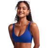 imageCRZ YOGA Womens V Neck Bikini Tops Bathing Suit V Back Wide Straps Swim Bra Padded SwimsuitWaves Blue